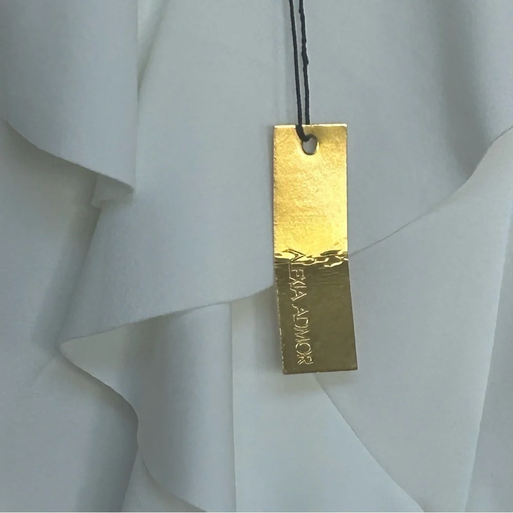 NWT Alexia Admor Marlena Ruffle Sheath Dress Women’s White 6 Formal Wedding - Picture 5 of 7